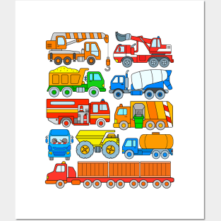 Trucks and Heavy Vehicles for Kids Posters and Art